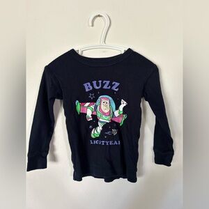 GAP Buzz Lightyear Kids Black Long Sleeve Shirt 18-24 Months
